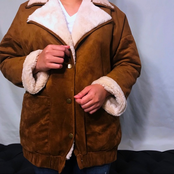 Honey Punch Faux Sherpa Faux Suede Coat - Picture 4 of 6